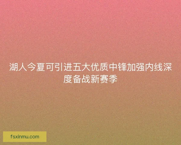 湖人今夏可引进五大优质中锋加强内线深度备战新赛季